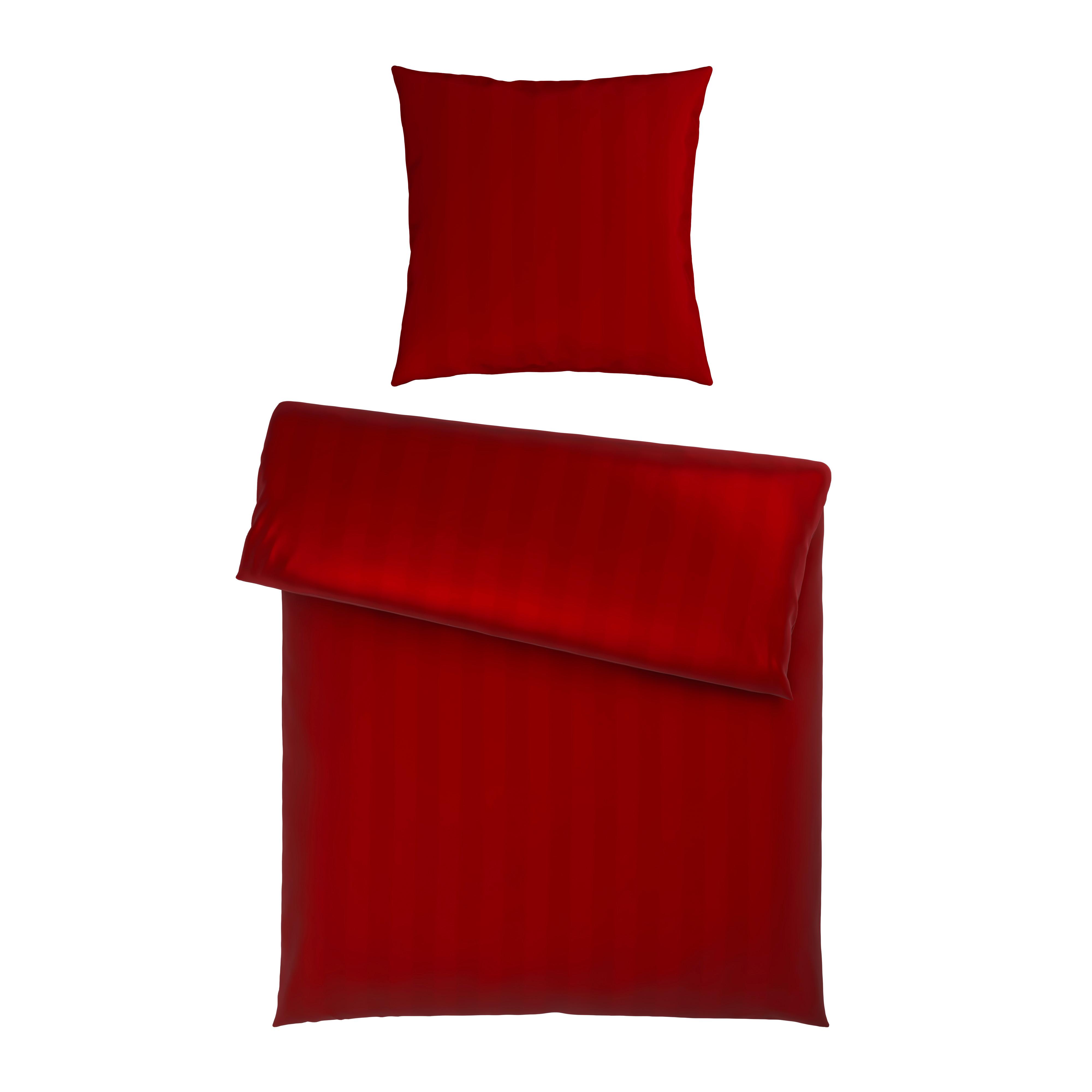 Bettwäsche Xenia Streif Rot ca. 135x200cm - Rot, MODERN, Textil (135/200cm) - Premium Living