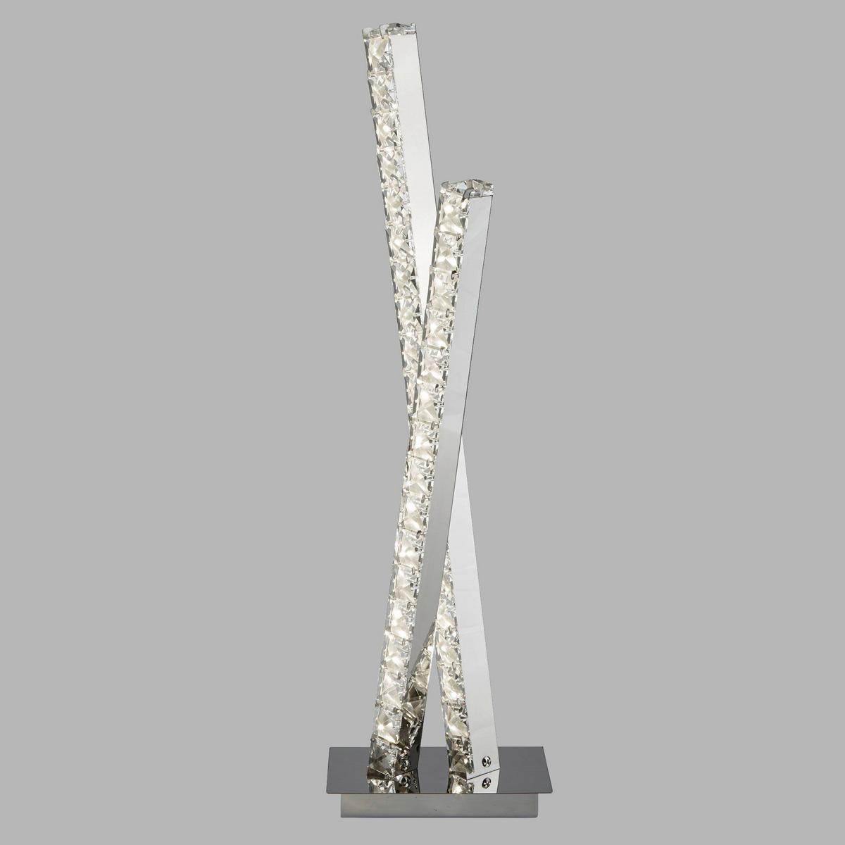 LED Asztali Lámpa Eu2111cc - krómszínű, Design, üveg/fém (10/16/56cm)