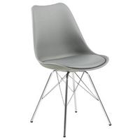 KRZESŁO ERIS - szary/kolor chromowy, Trend, tworzywo sztuczne/metal (48,5/85,5/54cm) - Carryhome