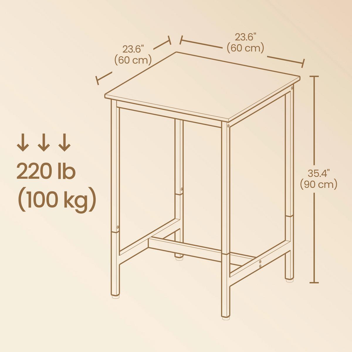 BARTISCH BAR TABLE - Greige/Schwarz, MODERN, Holzwerkstoff/Metall (60/90/60cm) - MID.YOU