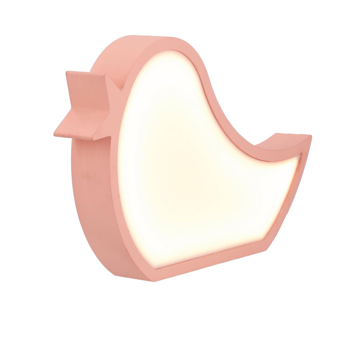 Dječja Stolna Svjetiljka Bird - pink, Basics, drvni materijal/plastika (33.5/3,5/19,5cm)