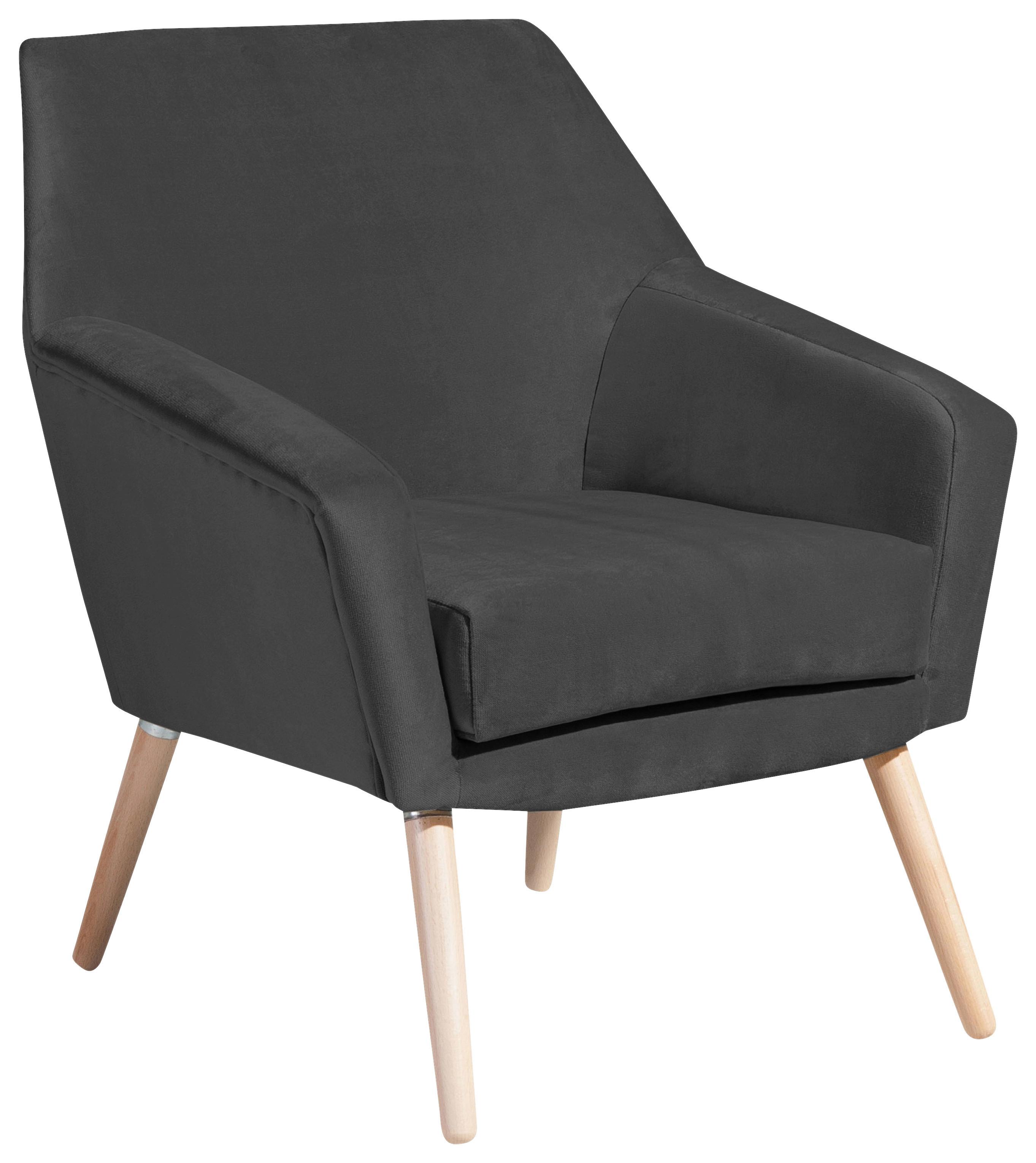 SESSEL ALEGRO - Anthrazit/Buchefarben, Design, Holz/Textil (67/81/71cm) - Max Winzer