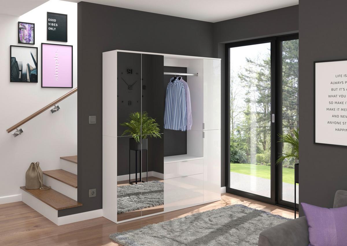 Serija Predsoblja Projekt X - bijela, Moderno, drvni materijal (61/171,8-11,4/37cm) - Modern Living