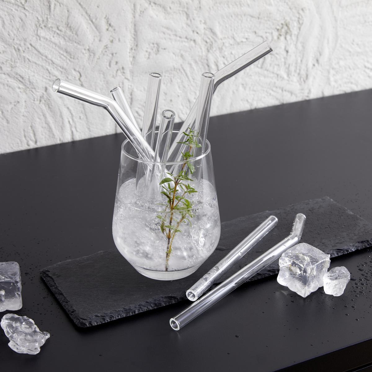 Trinkhalm Jessy aus Glas, 6er Set - Klar, MODERN, Glas (15cm) - Premium Living