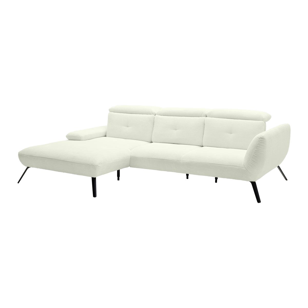Wohnlandschaft Seattle Creme - Creme/Schwarz, MODERN, Holzwerkstoff/Textil (196/301cm) - Premium Living