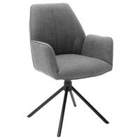 KRZESŁO Z PODŁOKIETNIKAMI PEMBA - czarny/szary, Design, metal/tkanina (58/87/61cm) - Carryhome
