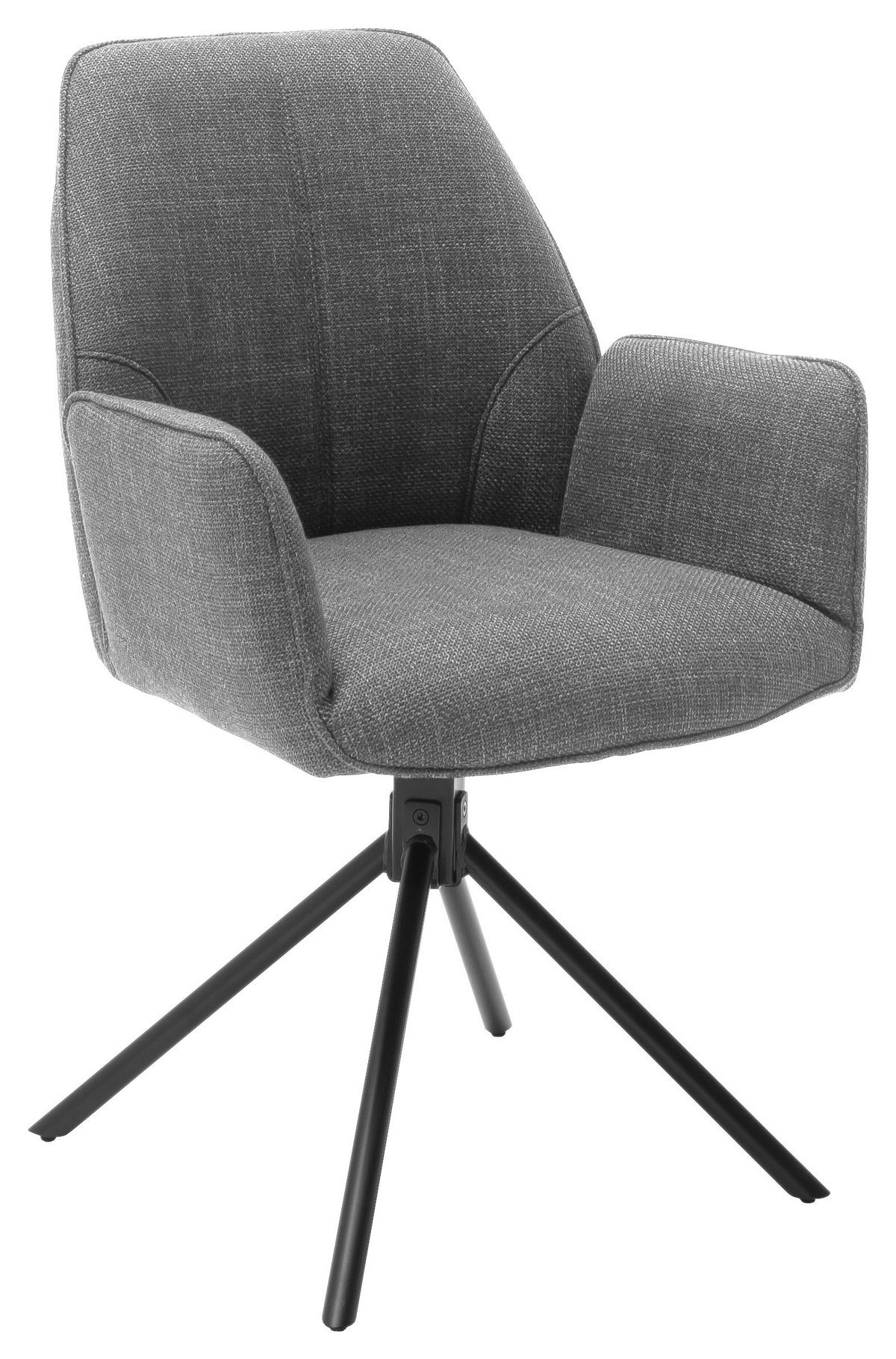 KRZESŁO Z PODŁOKIETNIKAMI PEMBA - czarny/szary, Design, metal/tkanina (58/87/61cm) - Carryhome