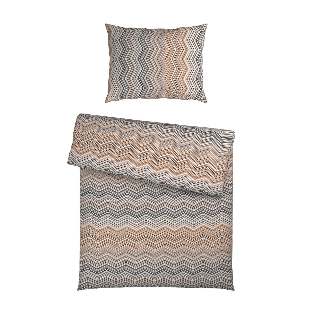 Posteljina Zickzack 140x200/60x80cm - bež, Konvencionalno, tekstil (140/200cm) - Mömax