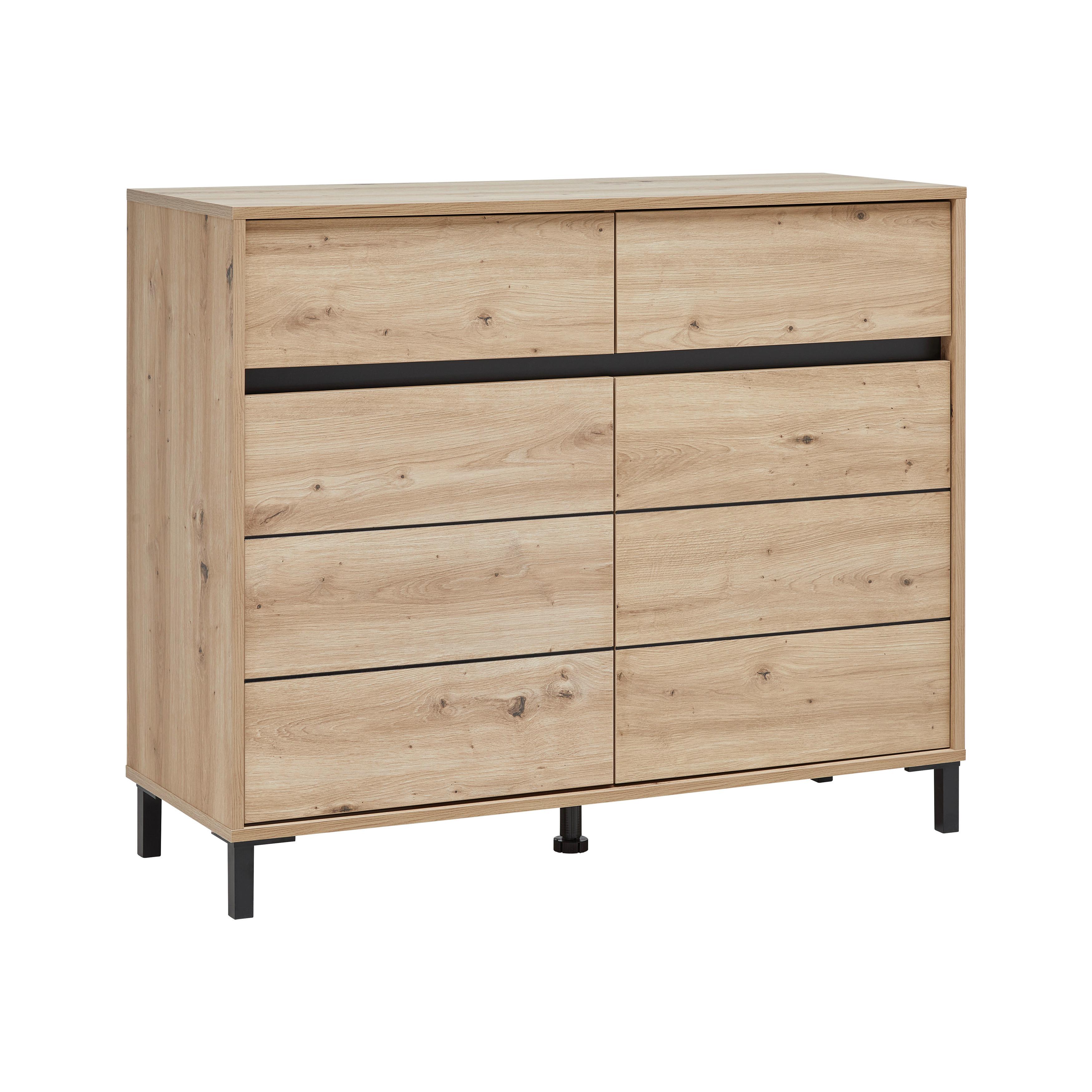BYRÅ ARRAN - ek Artisan/svart, Modern, trämaterial (106/90/40cm) - Mömax