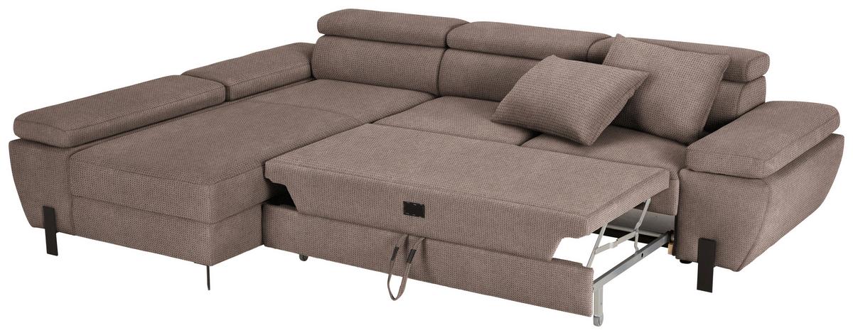 Ecksofa Molina Mini Taupe - Taupe/Schwarz, MODERN, Textil/Metall (189/277cm) - Mömax