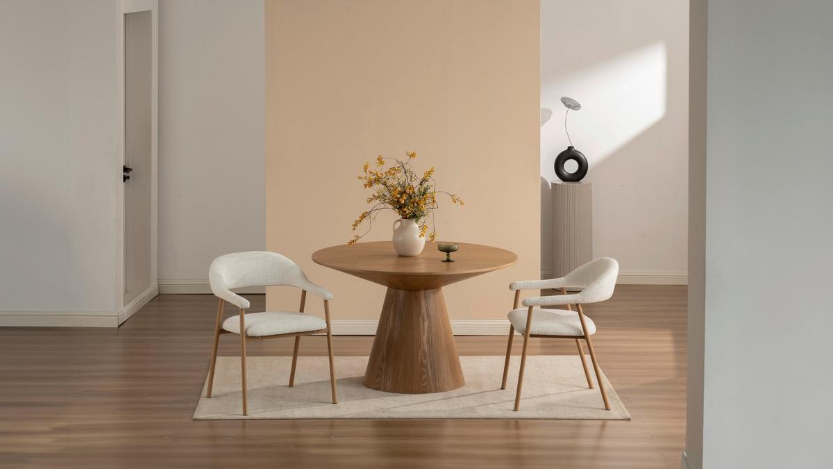 Armlehnstuhl Silke Eichefarben/Beige - Eichefarben/Beige, MODERN, Holz/Textil (57/78/60cm) - Mömax