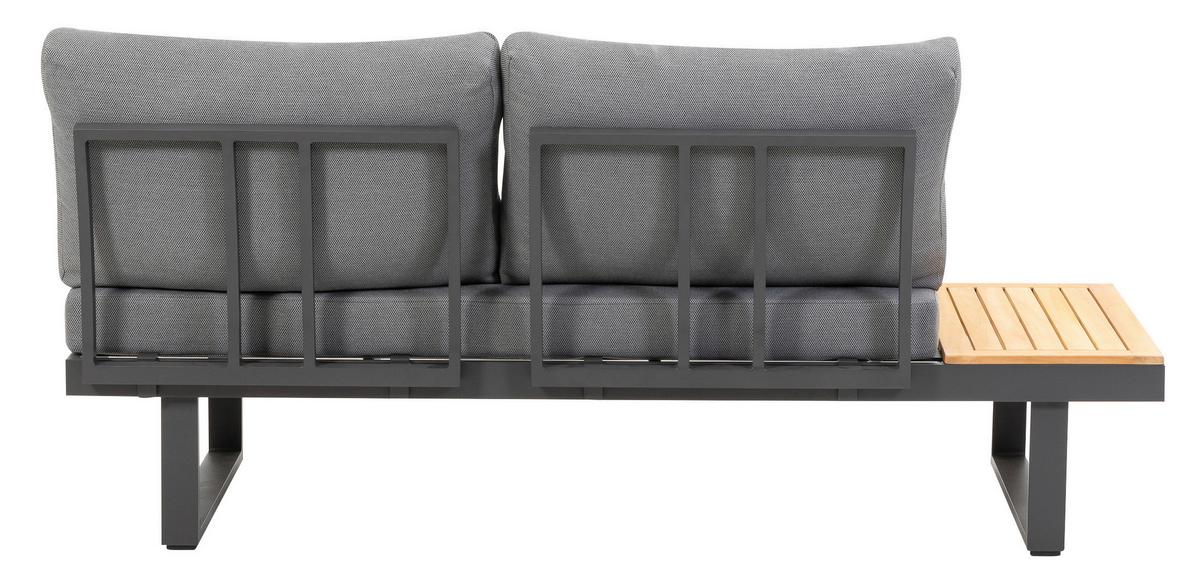 Loungegarnitur 3-tlg. Samara Holz/Metall/Textil mit Kissen - Anthrazit/Grau, Basics, Holz/Textil (253/70/175cm) - Gardenson