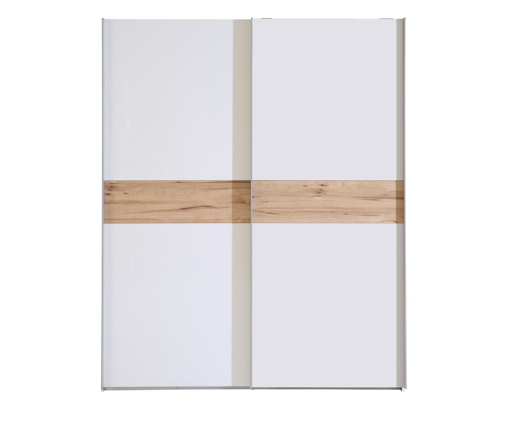 Omara Z Drsnimi Vrati Tess, Bela, Barva Hrasta - barve hrasta/bela, Konvencionalno, kovina/leseni material (170,3/210,5/61,2cm) - Xora