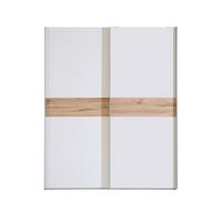 Omara Z Drsnimi Vrati Tess, Bela, Barva Hrasta - barve hrasta/bela, Konvencionalno, kovina/leseni material (170,3/210,5/61,2cm) - Xora