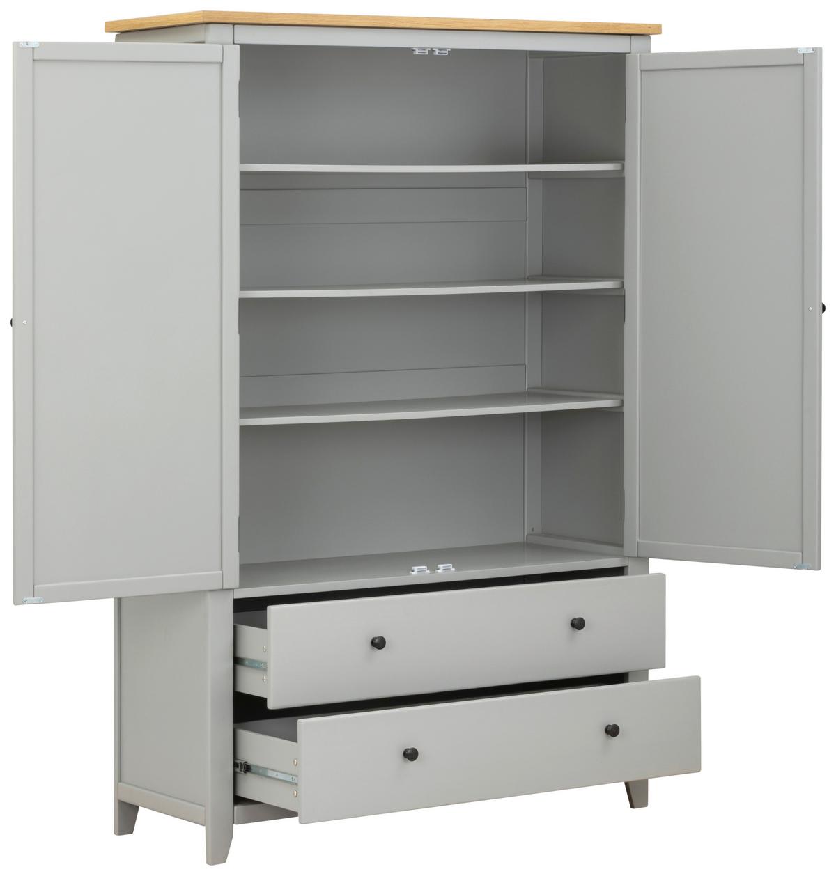 SZAFA DO PRZEDPOKOJU BETTI - kolor srebrny/kolor naturalny, Lifestyle, materiał drewnopochodny/metal (120/180/45cm) - MID.YOU