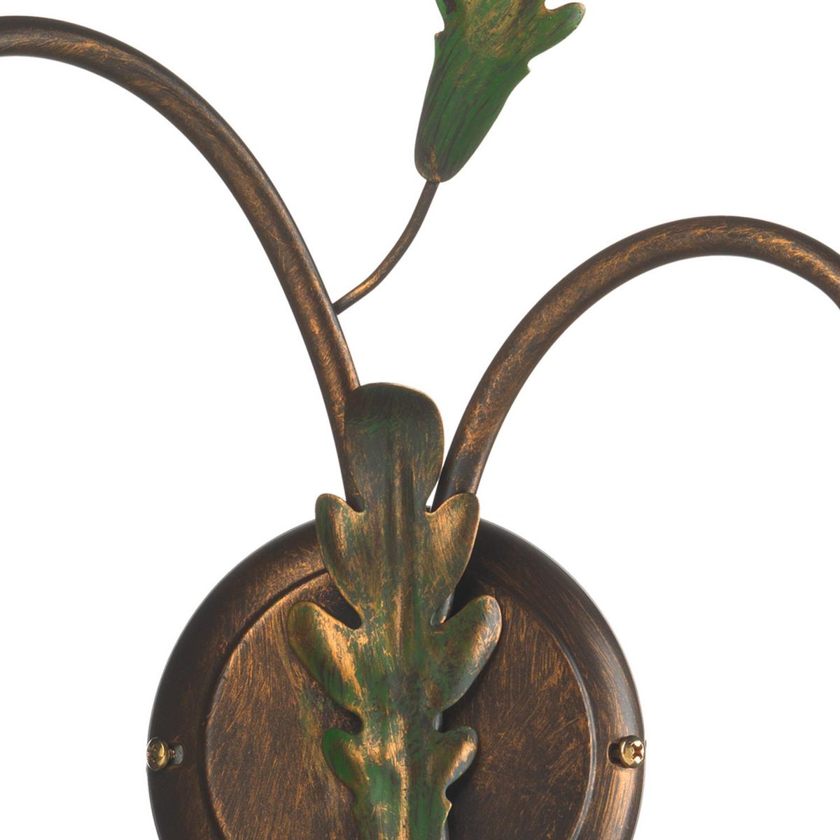 Wandleuchte Quercia Bronze/Olivgrün max. 6 Watt - Bronzefarben/Olivgrün, Natur, Glas/Metall (40/20/36cm)