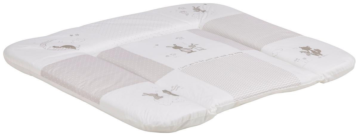 Wickelauflage Fox & Bunny Taupe/Weiß ca. 85x75cm - Textil (85/4/75cm) - Roba