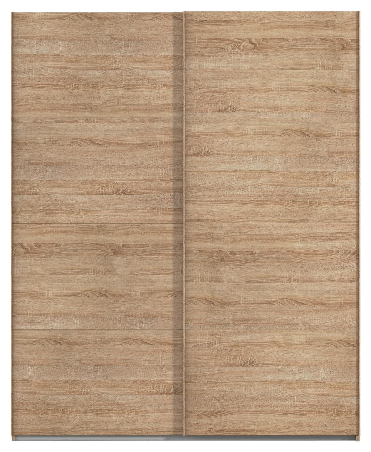 Omara Z Drsnimi Vrati Evelyn, Barva Hrasta - hrast sonoma, Design, umetna masa/leseni material (181/223/68cm) - Novel