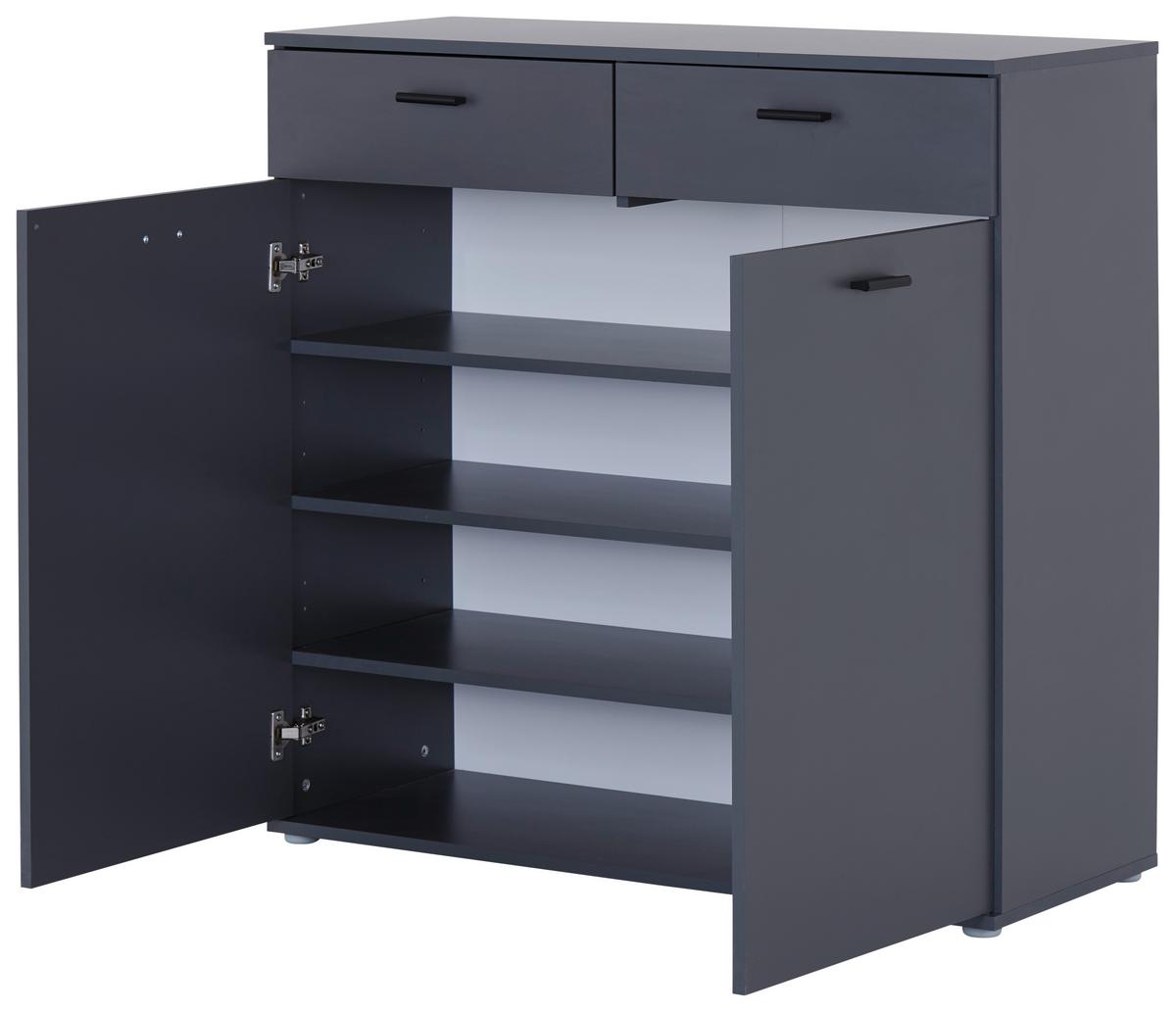 Ormarić Za Cipele Daniela - crna/antracit, Moderno, drvni materijal/plastika (100/100/40cm) - Modern Living
