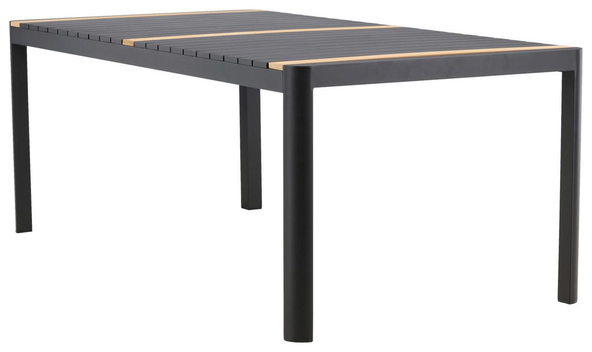 GARTENTISCH TOGO - Schwarz, KONVENTIONELL, Holz/Metall (100/75/200cm) - Gardenson