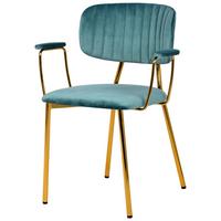 STUHL-SET GISELLE 225 - Goldfarben/Mintgrün, Design, Kunststoff/Metall (63/80/51cm) - Kayoom