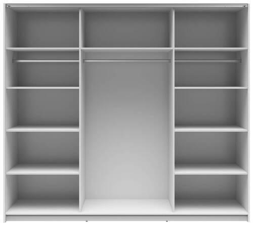 Ormar S Kliznim Vratima Tetrix - bijela visoki sjaj/antracit, Moderno, drvni materijal/metal (220/195,5/60cm) - Modern Living