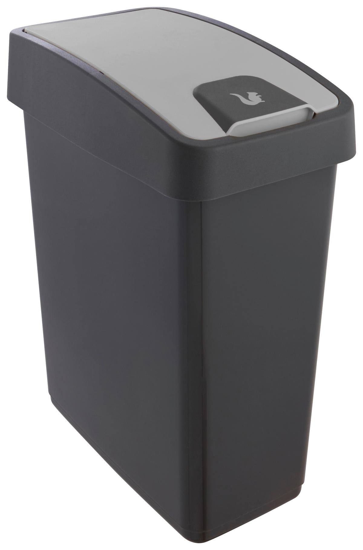 Abfalleimer Arne aus Kunststoff ca. 25l - Grau, Kunststoff (39,5/24/47,5cm) - Modern Living