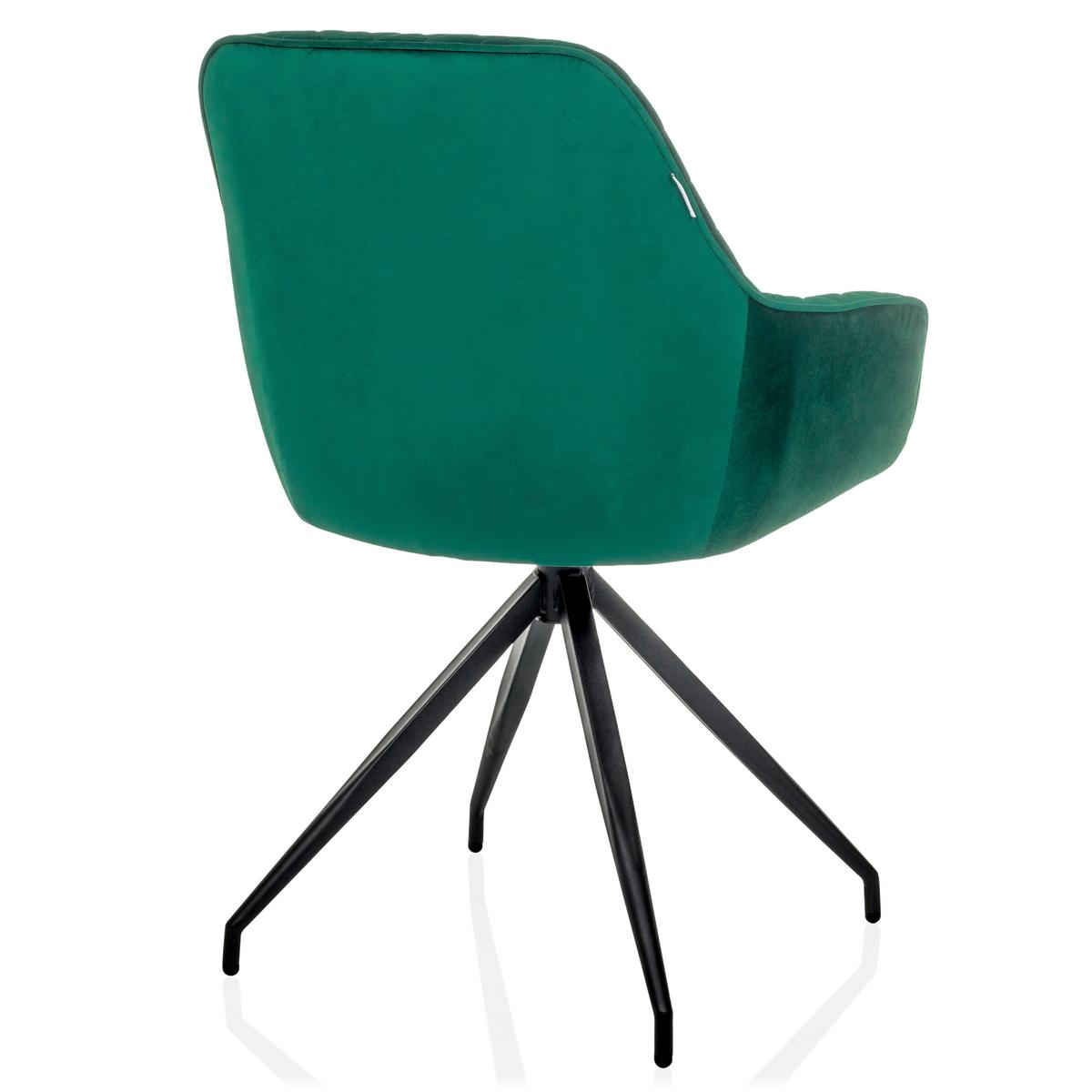 Naslanjač Elverum, Zelena - črna/zelena, Moderno, kovina/tekstil (58/87/57cm) - MID.YOU