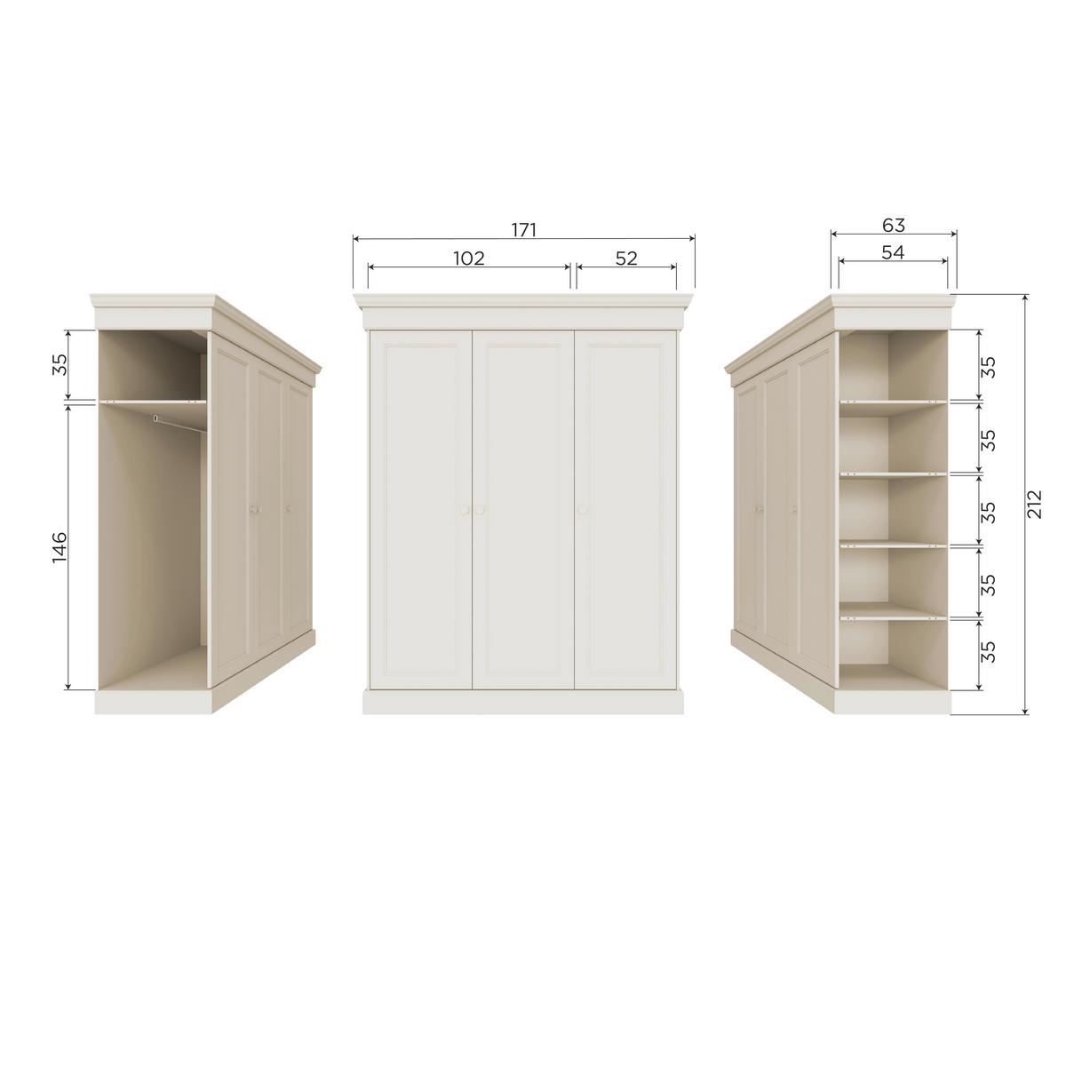 Drehtürenschrank Olivia Grau - Grau, Basics, Holz (171/212/63cm) - MID.YOU