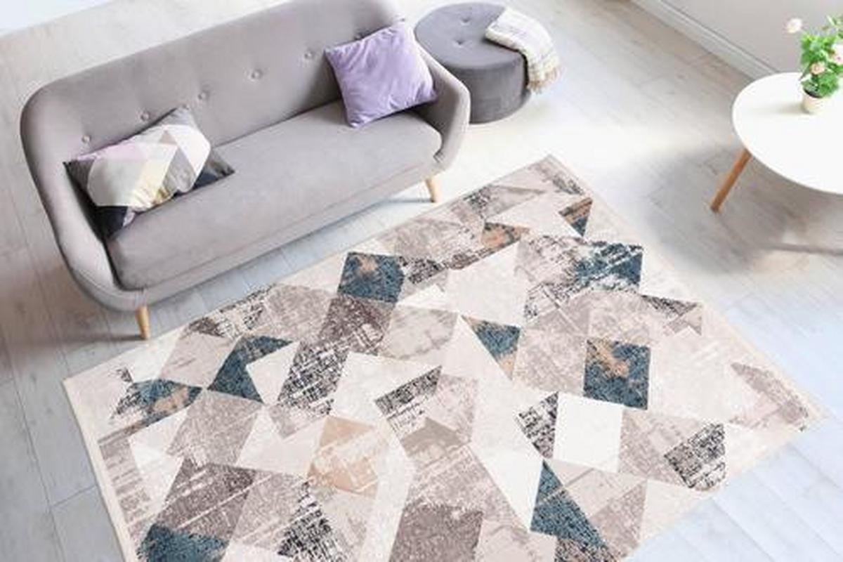 Vintage-teppich Akropolis - Blau/Grau, Design, Textil (120/180cm) - Kayoom