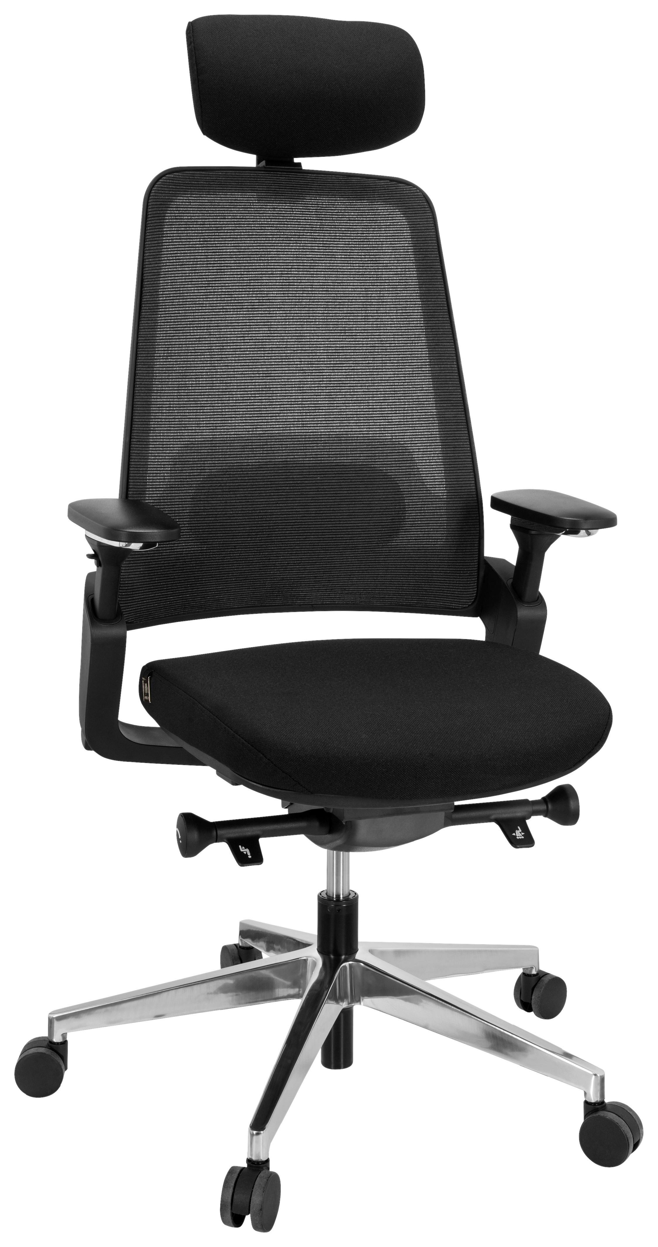 Pisarniški Stol Bracio, Črna - srebrne barve/črna, Basics, kovina/umetna masa (62/120/58cm) - MID.YOU