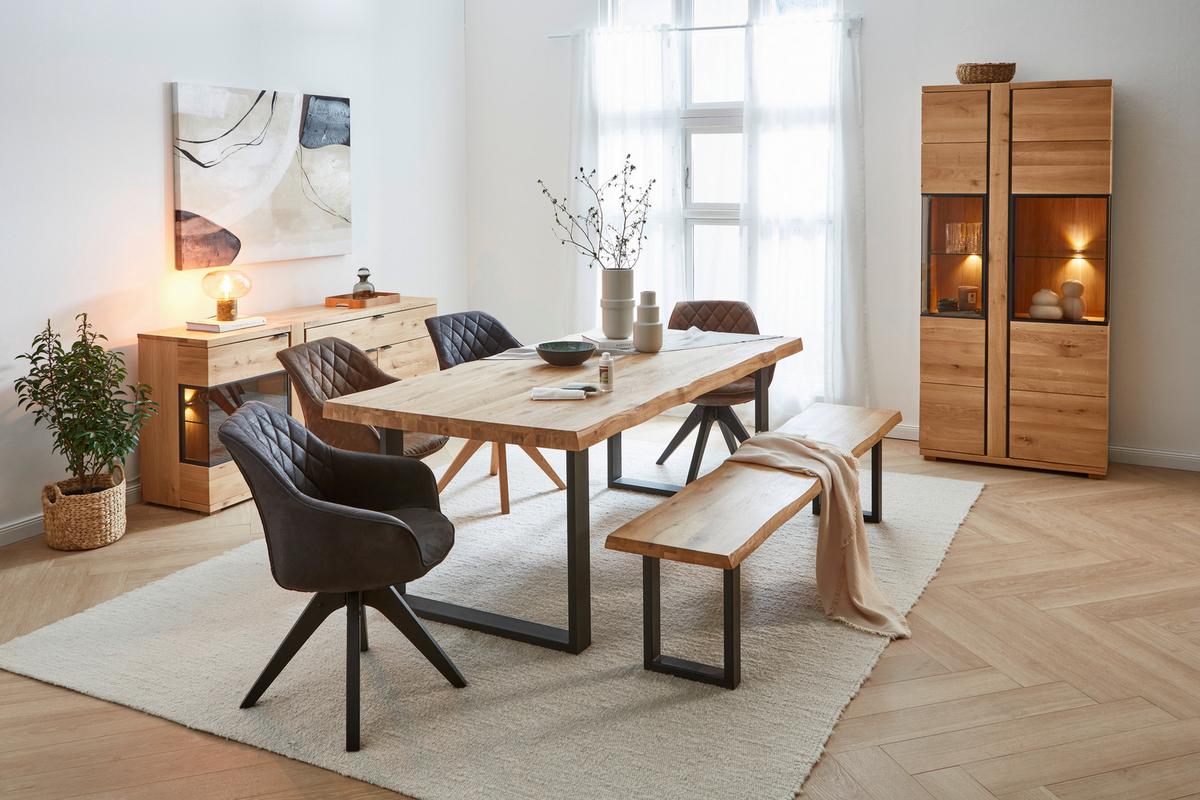 ŁAWKA COUNTRY - czarny, Natur, metal/drewno (160/44/40cm) - Landscape