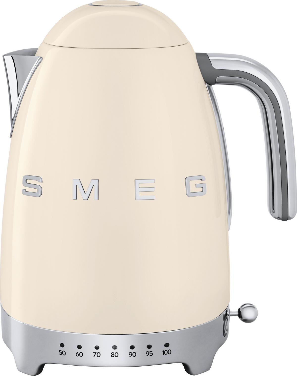 CZAJNIK ELEKTRYCZNY KLF04CREU SMEG - kremowy/kolor chromowy, Basics, tworzywo sztuczne/metal (22,3/28/17,1cm) - SMEG
