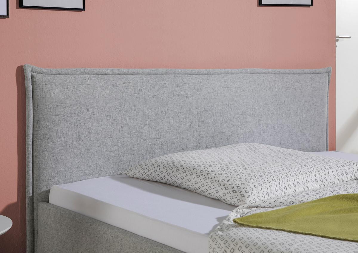 Polsterbett Roswell Hellgrau ca. 100x200 cm - Hellgrau/Schwarz, MODERN, Holz/Textil (100/200cm) - Livetastic