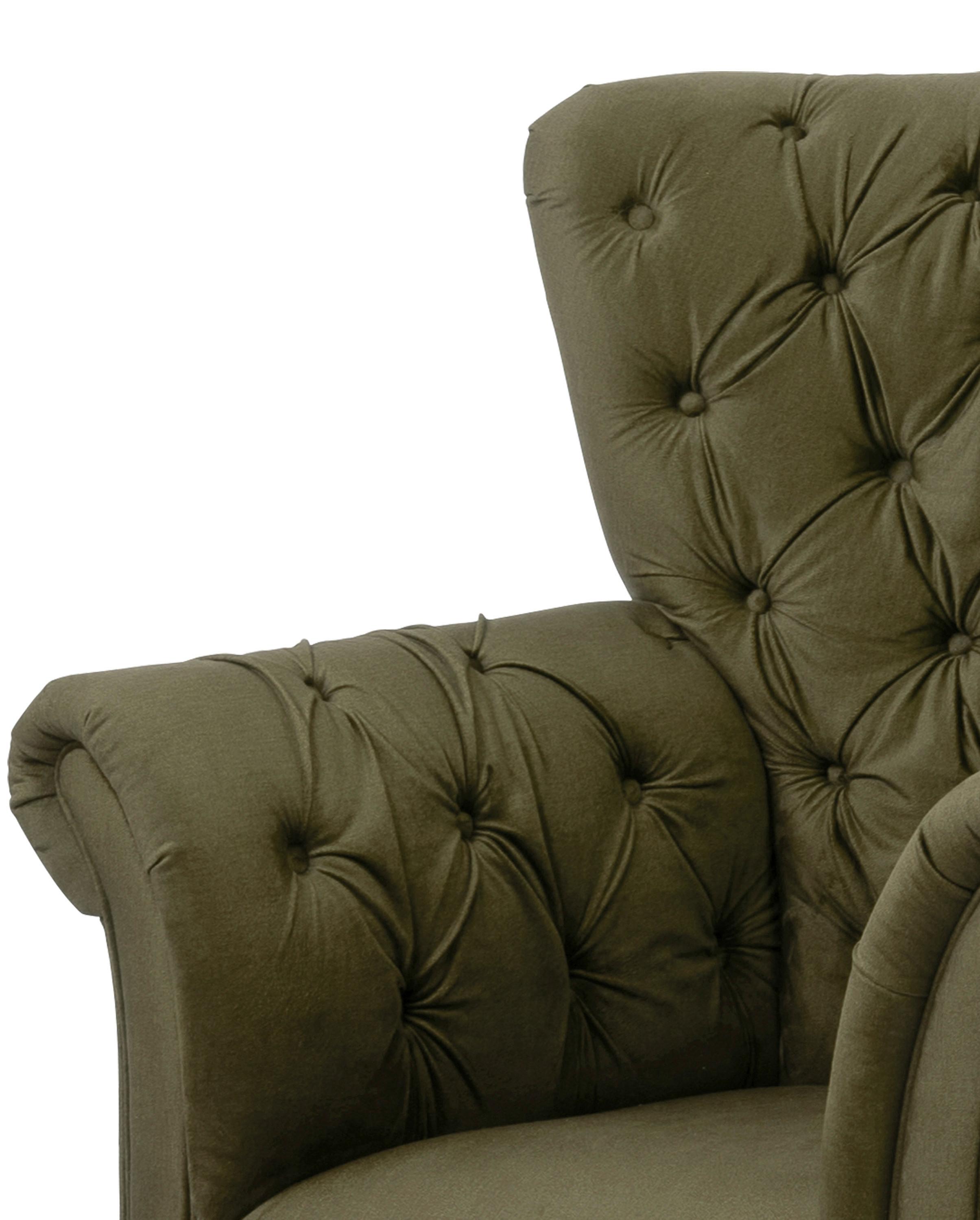 Fotelja Cupido - maslinasto zelena/crna, Design, tekstil/drvo (96/112/86cm) - Mömax