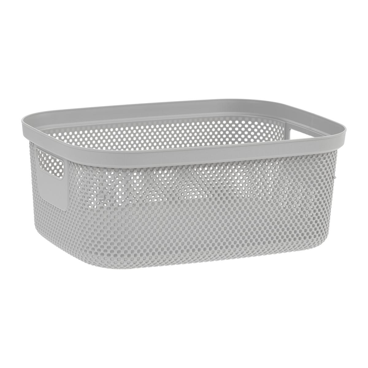 Tárolókosár Stine - L - szürke, Modern, műanyag (38cm)