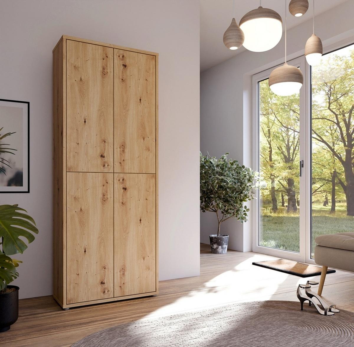 Ormar Za Cipele Alice Springs - siva/hrast Artisan, Basics, drvni materijal/plastika (75/192/35cm) - Modern Living