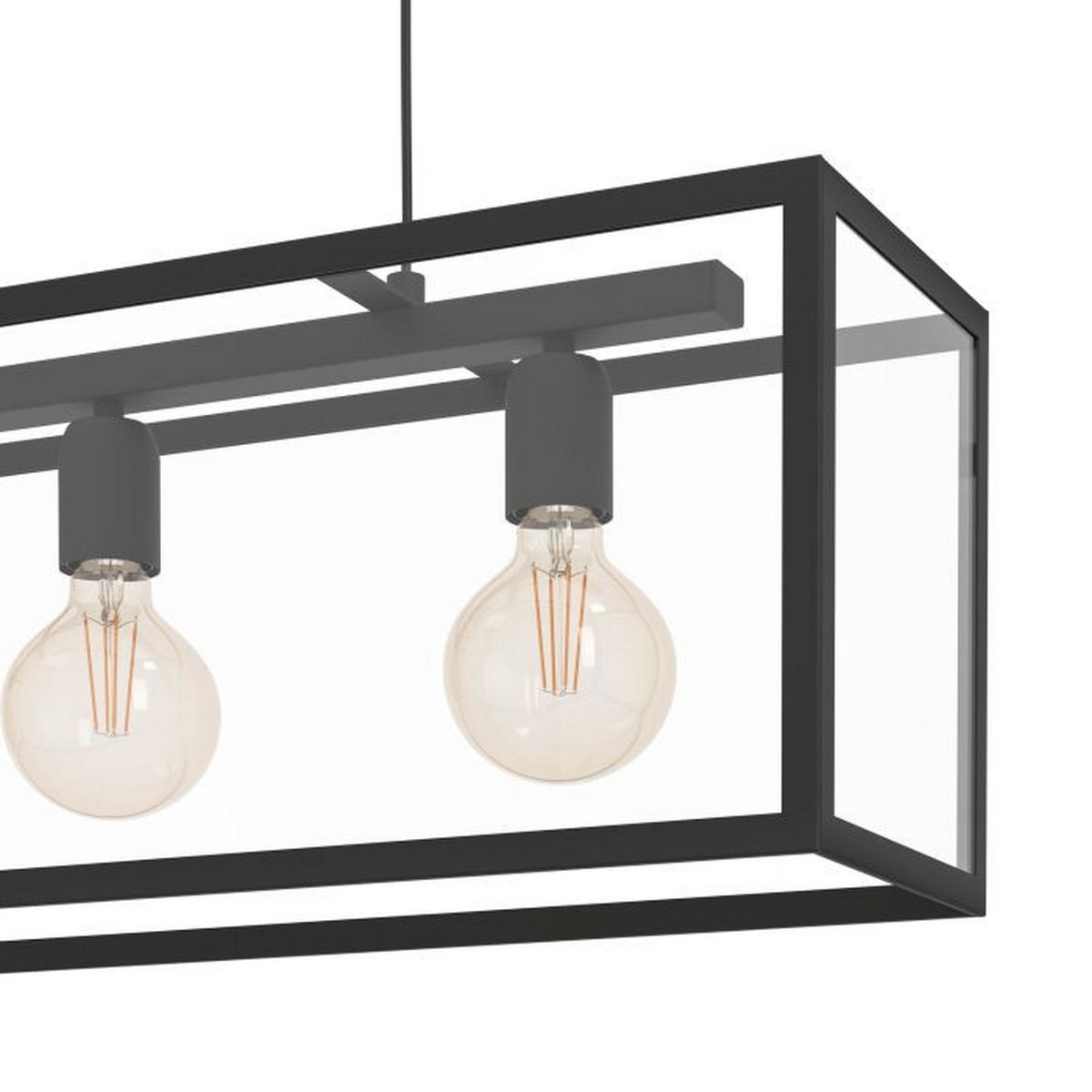 Hängeleuchte 49393 Charterhouse - Schwarz, Design, Glas/Metall (73/20/110cm) - Eglo