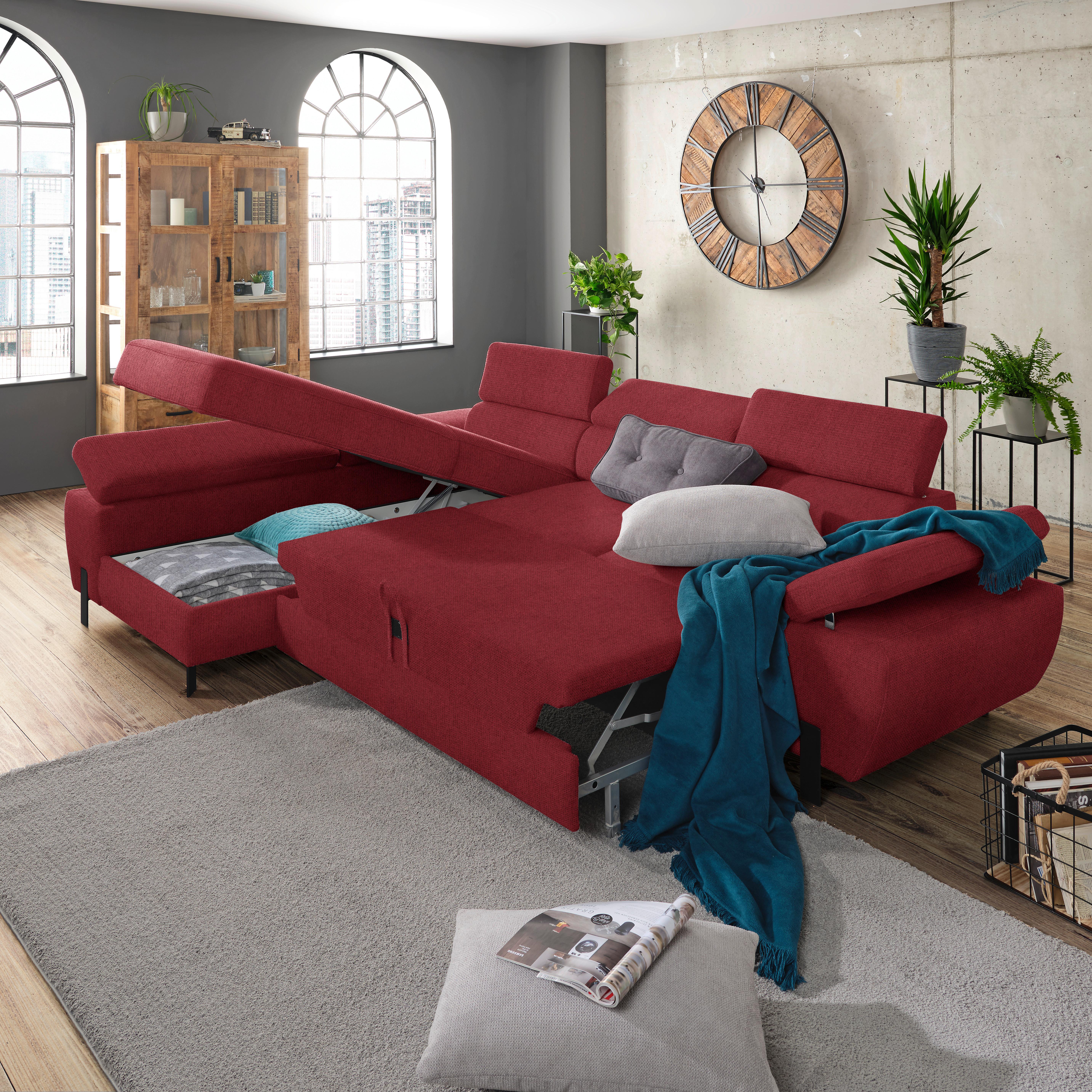 Coltar MOLINA MINI - roșu burgund, Modern, textil (93/90/277cm) - Mömax