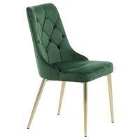 STUHL-SET VELVET DELUXE - Goldfarben/Grün, Design, Kunststoff/Textil (50/88.5/66cm) - Livetastic
