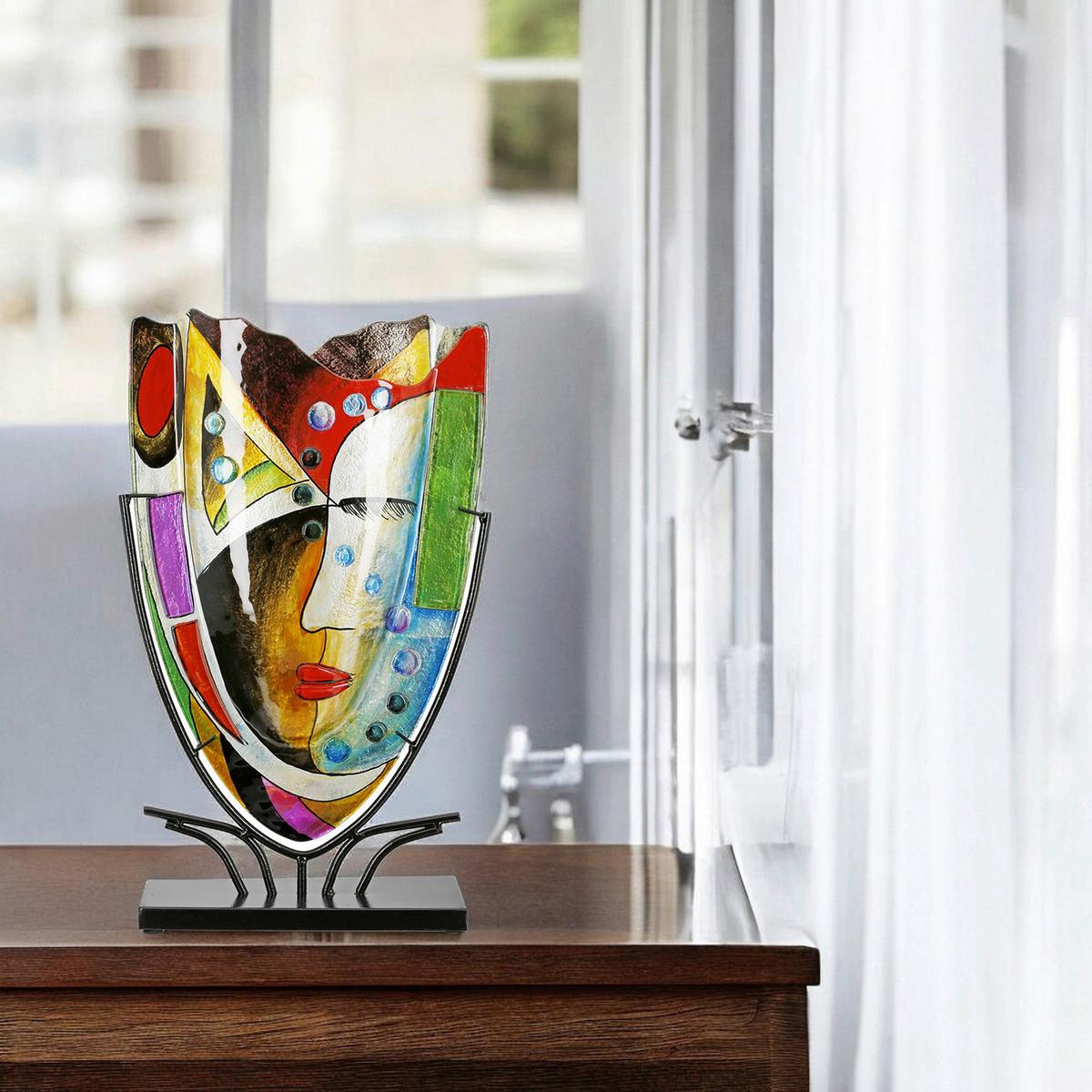 Bodenvase Veronique Multicolor - Multicolor, LIFESTYLE, Glas/Metall (29/49/10cm)