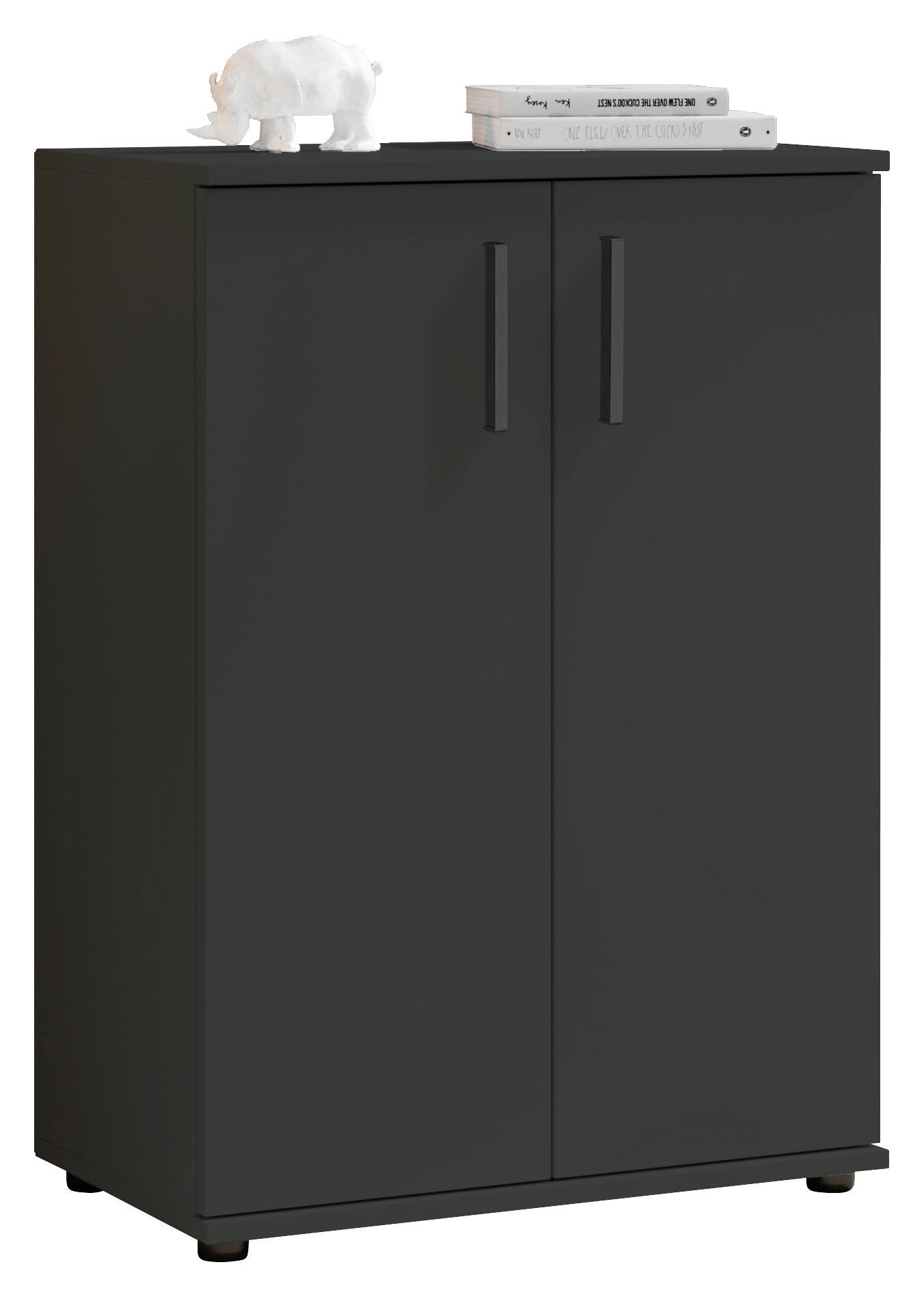 KOMODA BC 1040 - antracytowy/czarny, Design, materiał drewnopochodny/tworzywo sztuczne (60/84/35cm) - Livetastic