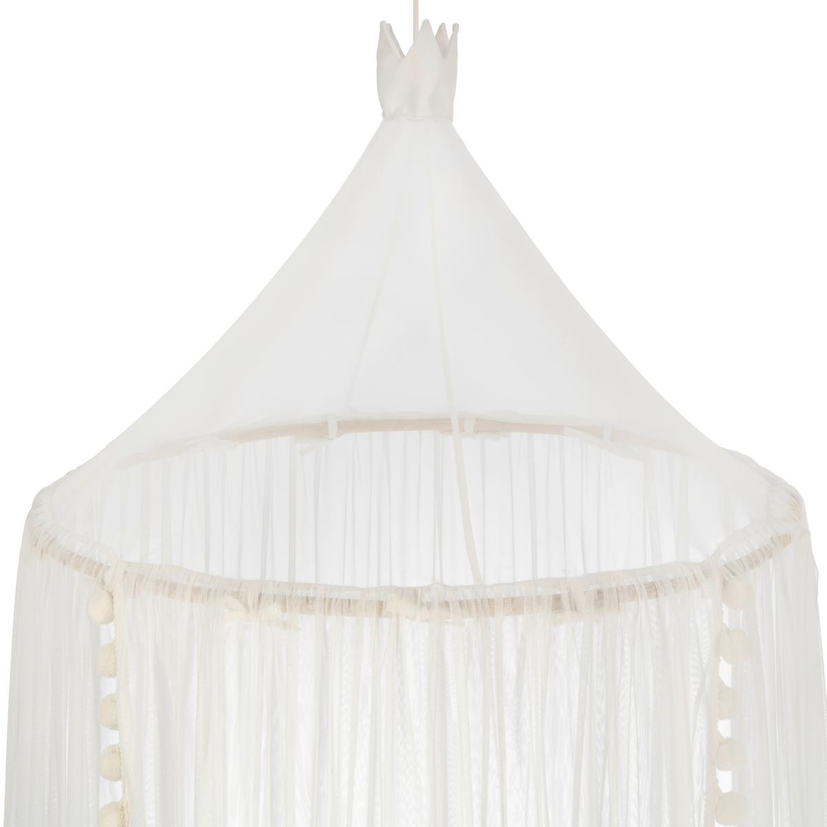 BALDACHIM NAD ŁÓŻKO ROMANTIK - biały, Basics, tkanina (71/235cm) - Patinio