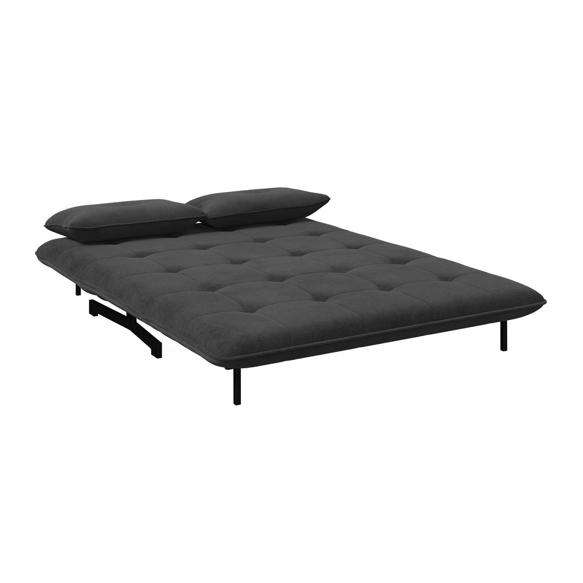 Kanapéágy Luna - fekete/sötétszürke, Modern, textil/fém (142/62/40cm) - Bessagi Home