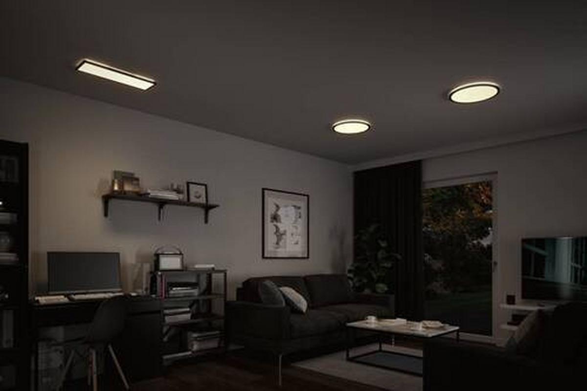 LED-Paneel Atria in Schwarz max. 22 Watt - Schwarz, Basics, Kunststoff (58/20cm) - Paulmann