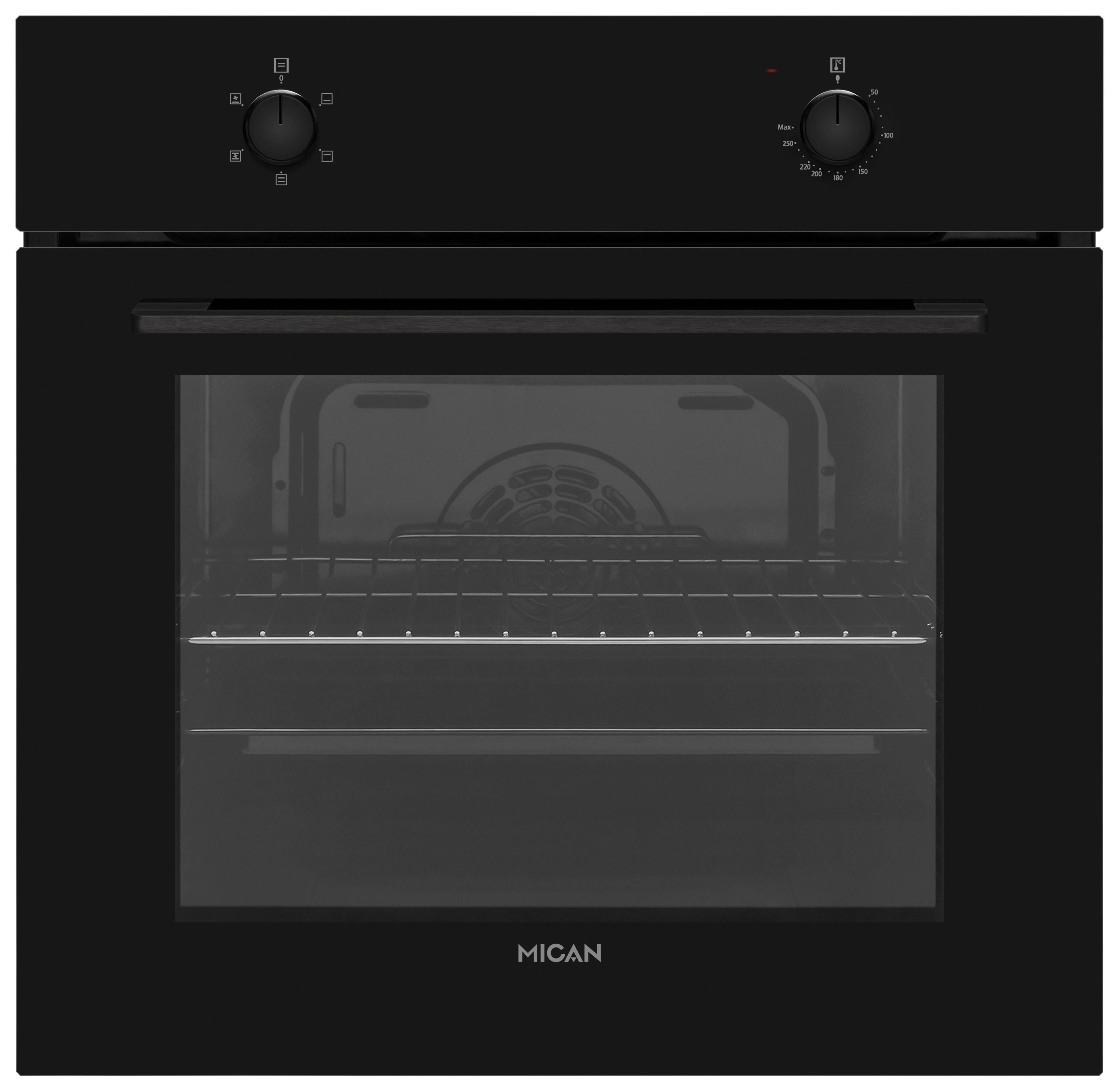 Einbaubackofen BOAUS65 - Schwarz, Basics, Glas/Metall (59,5/59,5/57,5cm) - Mican