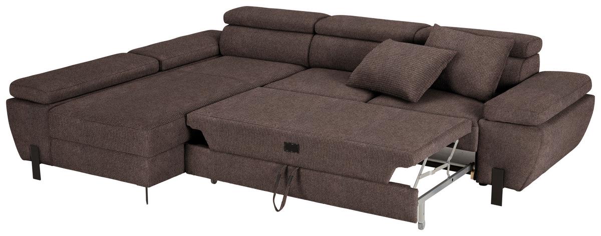 Kutna Garnitura Molina Mini - smeđa/crna, Moderno, tekstil/metal (189/277cm) - Mömax