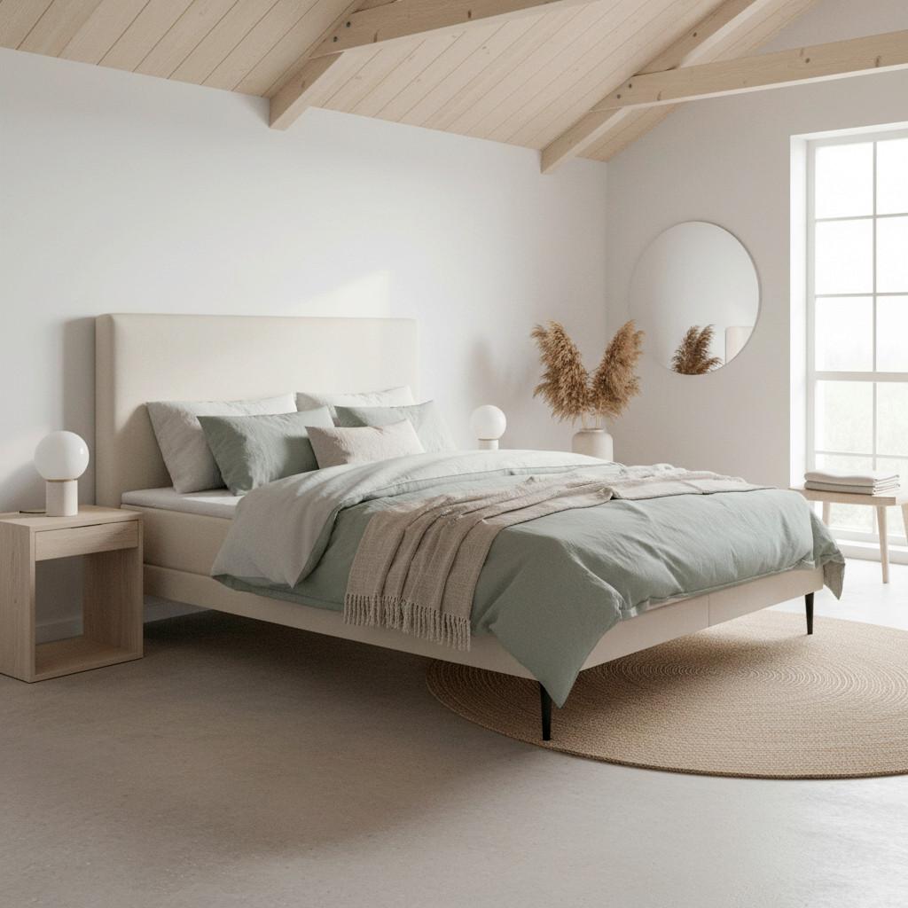 Boxbett Nevada Beige ca. 160x200 cm mit Topper - Beige/Schwarz, MODERN, Holz/Textil (160/200cm) - Bessagi Home