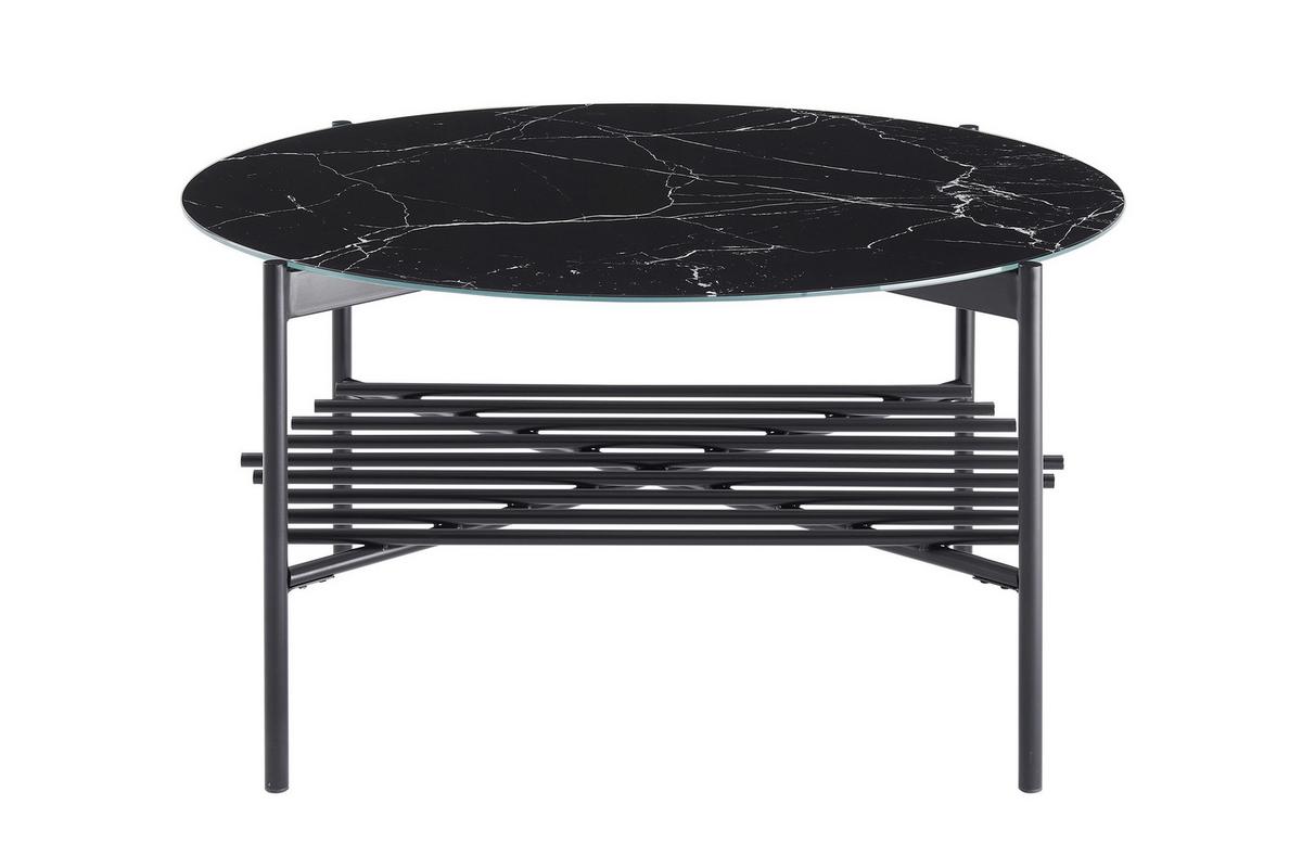 Klubska Miza Marble, Črna - črna, Design, kovina/steklo (84/43cm) - Livetastic