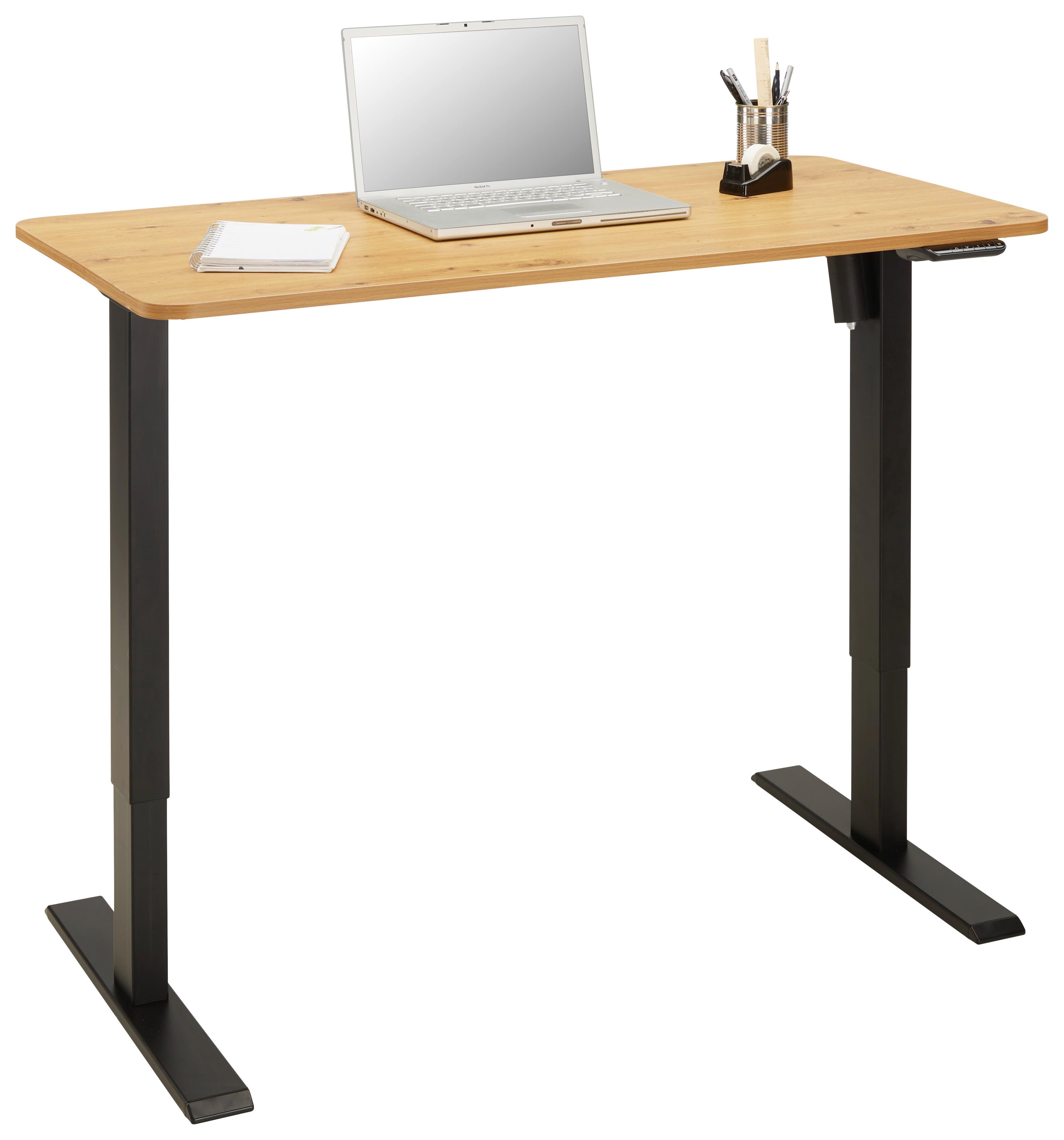 BIURKO EMIL -EXKLUSIV- - kolor dębowy/czarny, Modern, materiał drewnopochodny/tworzywo sztuczne (120/119/60cm) - Mömax